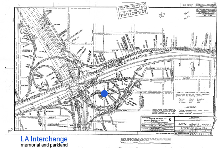 LA Interchange, CalTrans "as-built" map, used with permission, 2010