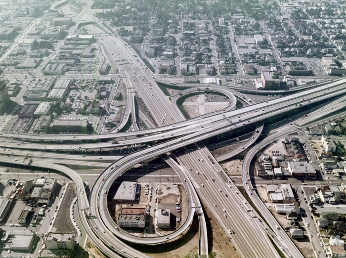 LA Interchange, 1960s Caltrans Aerial photo C1363-1, used with permission