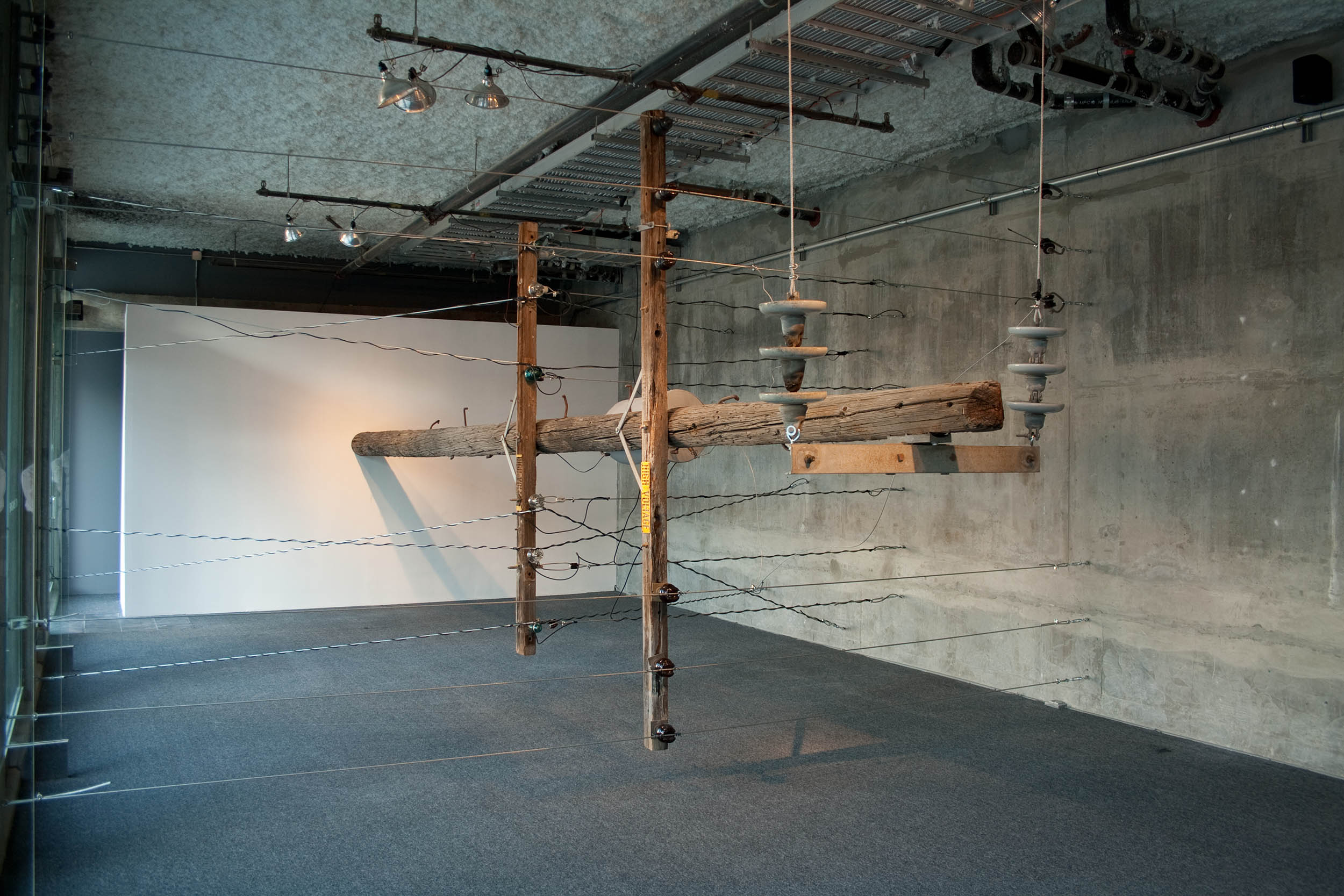 Photo of art installation Tilted Pole, 2008 by Luther Thie