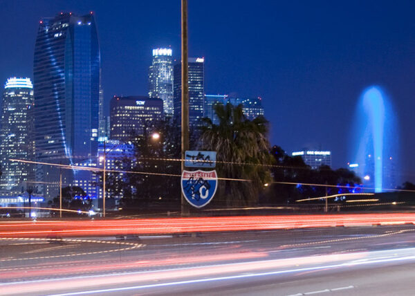 LA Interchange Severity 5 as seen from the 10